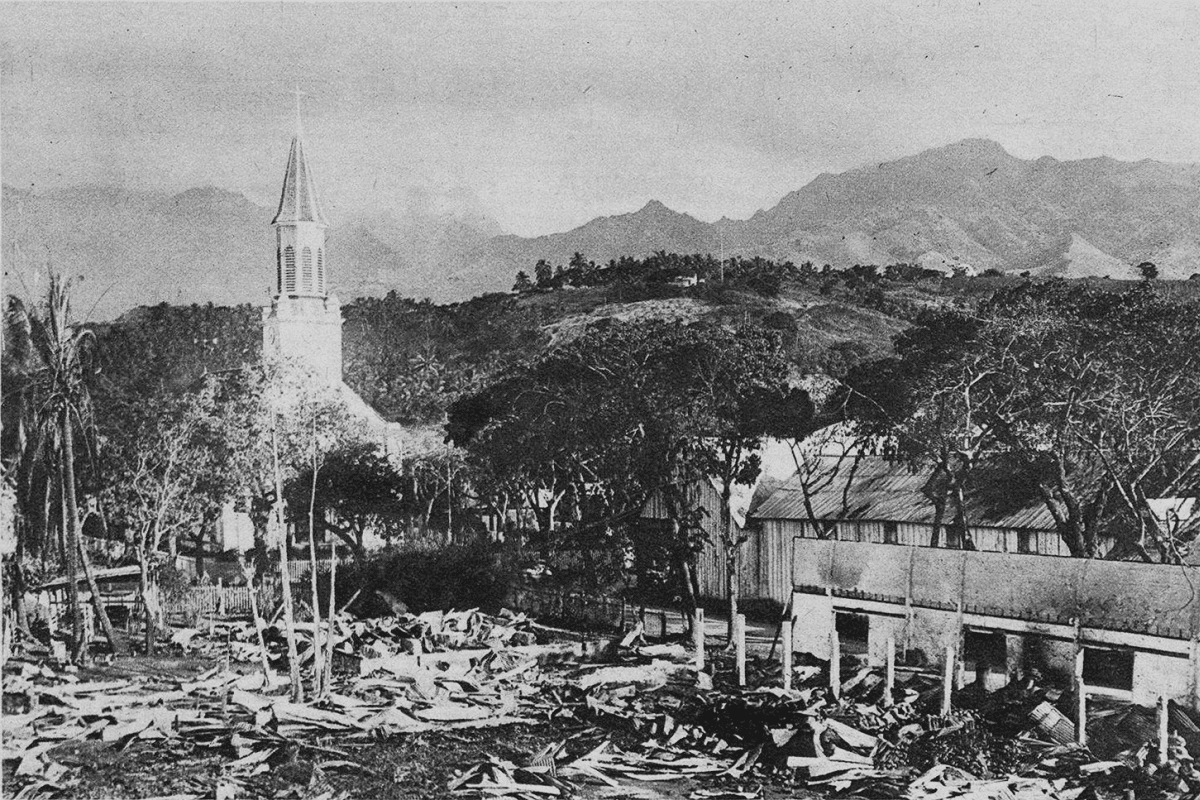 Par Auteur inconnu — Ce fichier est dérivé de : Les effets du bombardement de Papeete le 22 septembre 1914.jpg, Domaine public, https://commons.wikimedia.org/w/index.php?curid=62652528