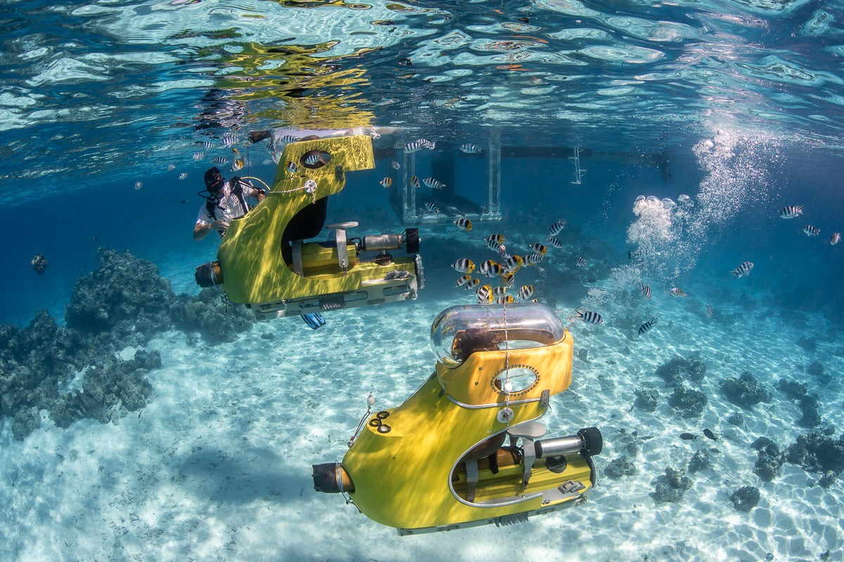 Your underwater scooters for the tour in Bora Bora
