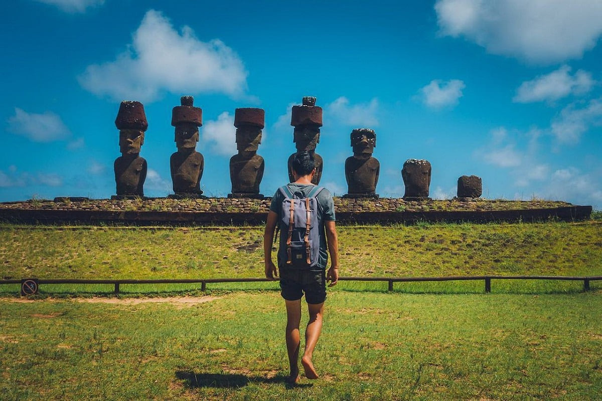 Arrive on Easter Island and meet the Moai
