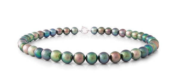 PERORNO Boucles d'oreilles en Perles de Tahiti authentiques 9 mm AAA, forme ronde, monture en argent sterling 925