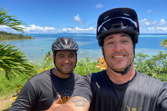 On an e-bike tour in Raiatea