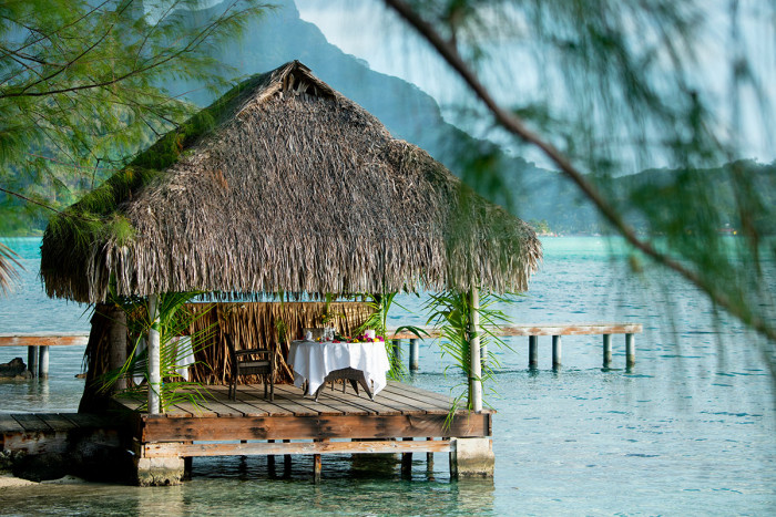 Overwater romantic dinner for two in Bora Bora
