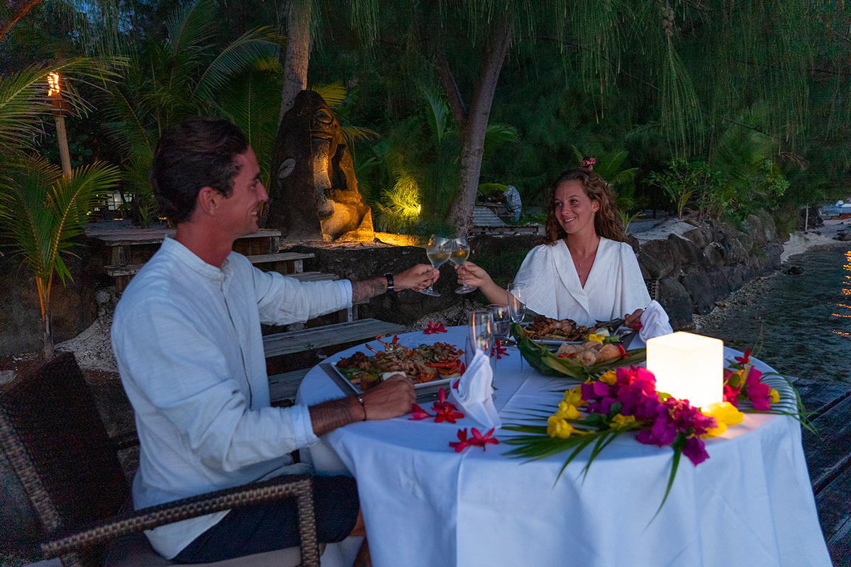 Romantic dinner for two in Bora Bora