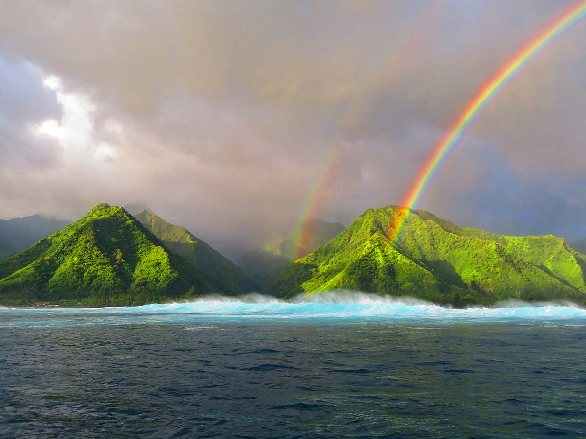 A rainbow in Tahiti, French Polynesia