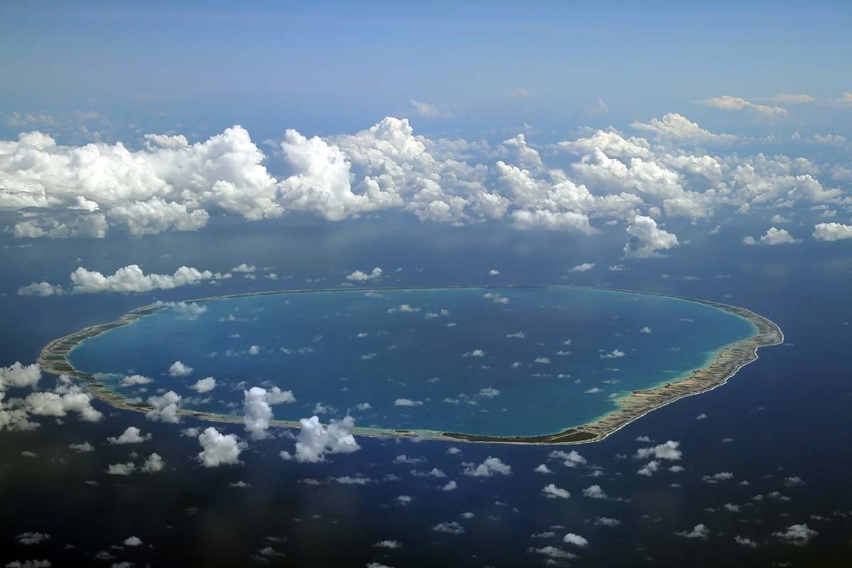 Das Tikehau-Atoll aus der Vogelperspektive