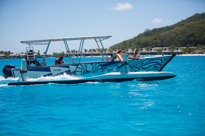 Boat for excursions on the lagoon of Bora Bora