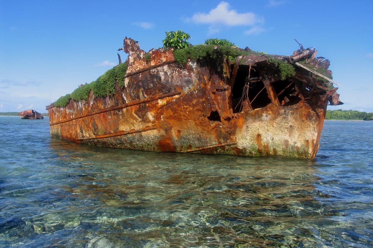 A U.S. Navy wreck in the Tuvalu Islands