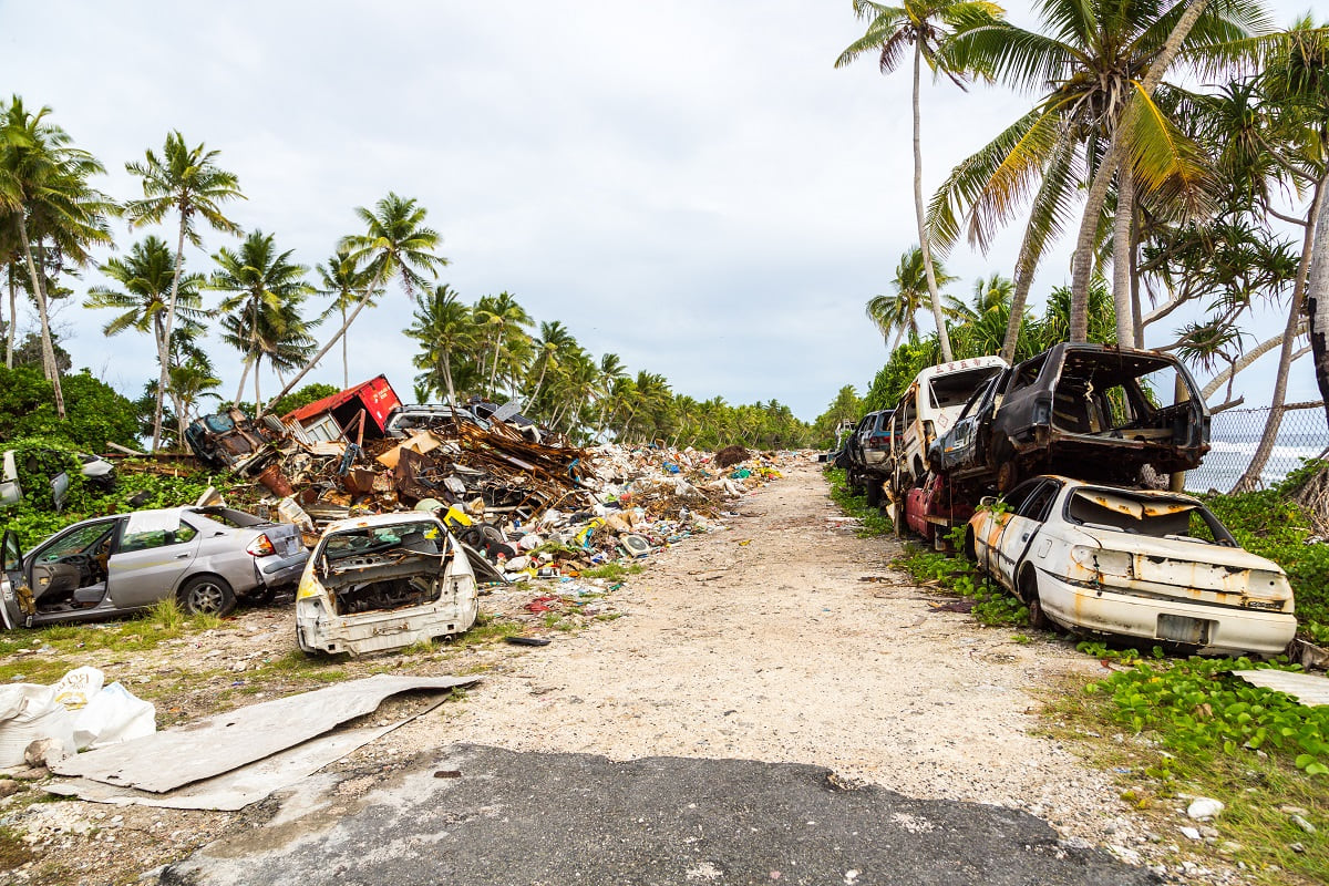Wilde Mülldeponie auf den Tuvalu-Inseln