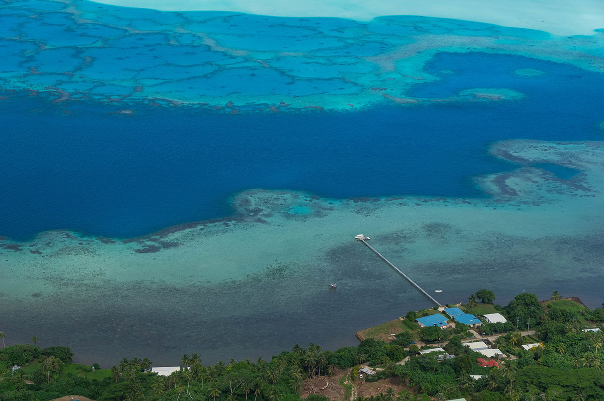 Wandern auf Maupiti: Blick auf die Lagune